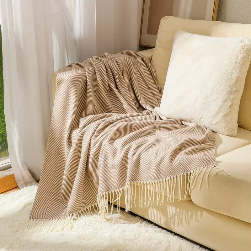 Nordic Stripe Pläd Soffa Filt