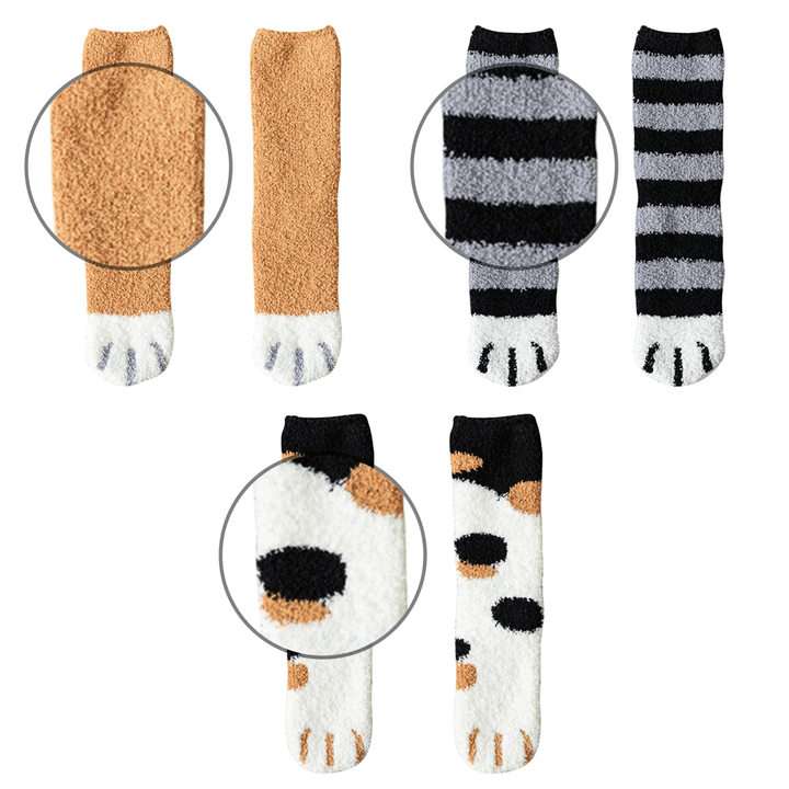 Myslunda™ Söta kattassockor i mjuk korallfleece – en storlek