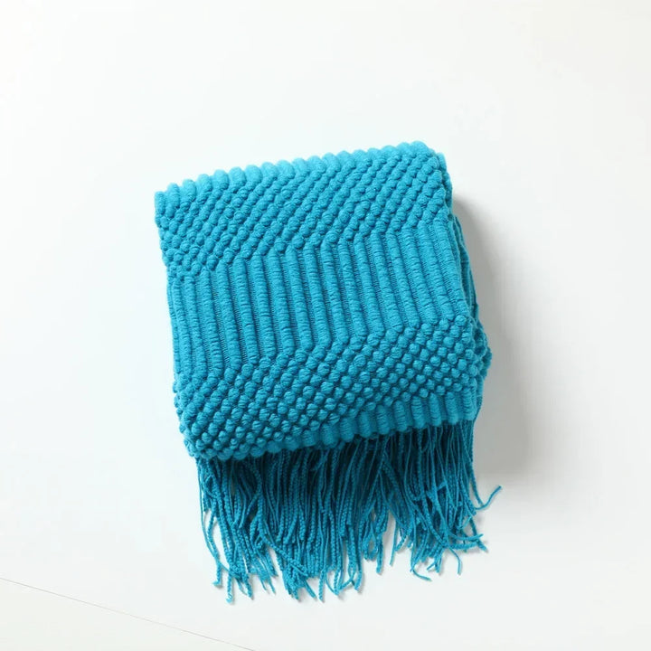 Nordic Stil Tjock Stickad Filt