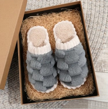 Myslunda™ Fluffiga fodrade tofflor att kliva i, med mjuk innersula