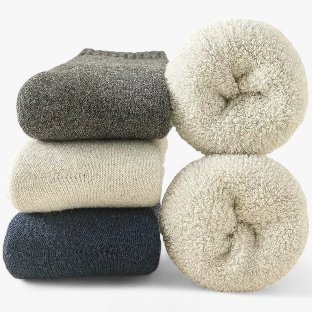 Myslunda™ Varma ullsockor med kashmir, 3 par – med fleecefrotté