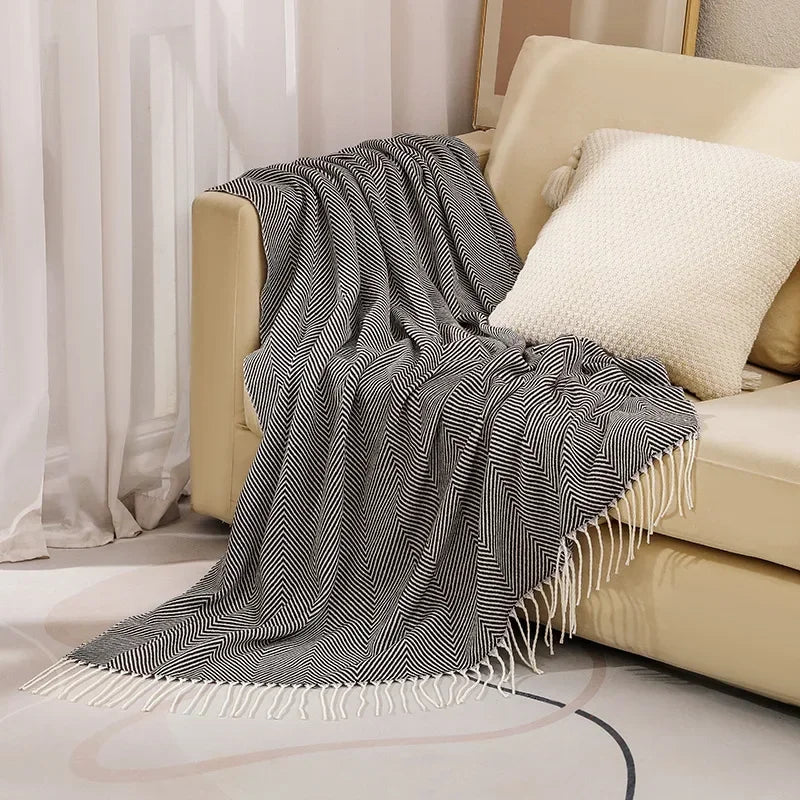 Nordic Stripe Pläd Soffa Filt