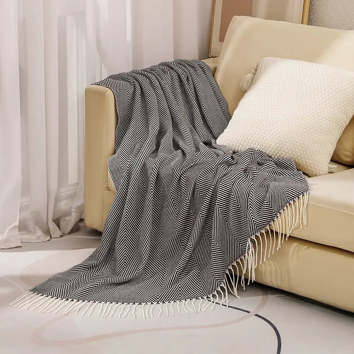 Nordic Stripe Pläd Soffa Filt