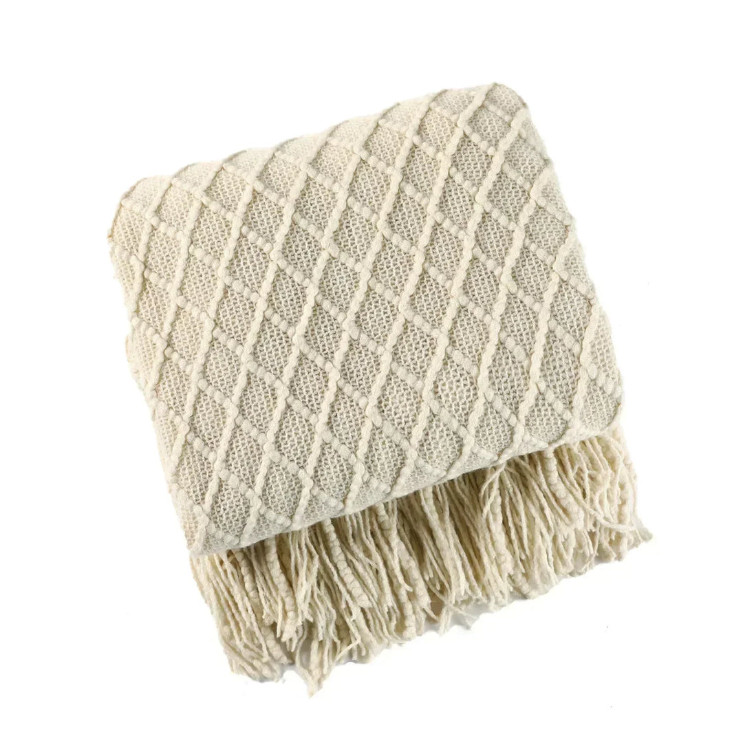 Nordic Stil Tjock Stickad Filt