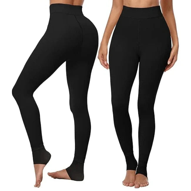 Fleecefodrade leggings med hög midja för kalla dagar