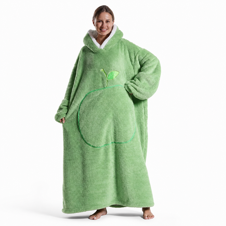 Oversize filthoodie i sherpafleece med ärmar och ficka