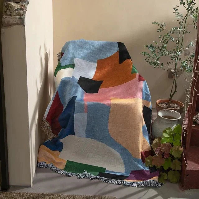 Abstract Vävd Wall Tapestry Pläd