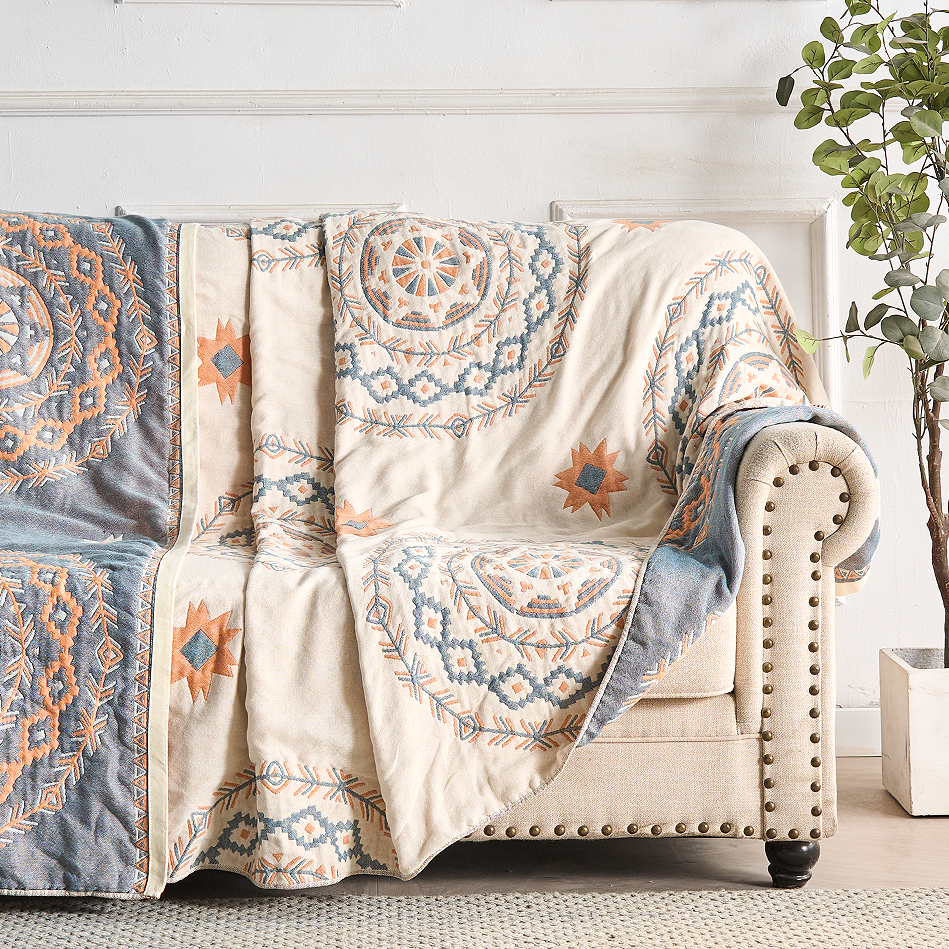 Boho Mandala Bomull Pläd
