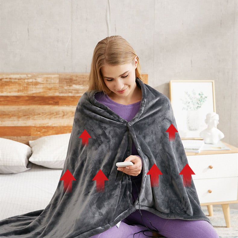 Uppvärmd sjal i korallfleece med USB och kolfiber