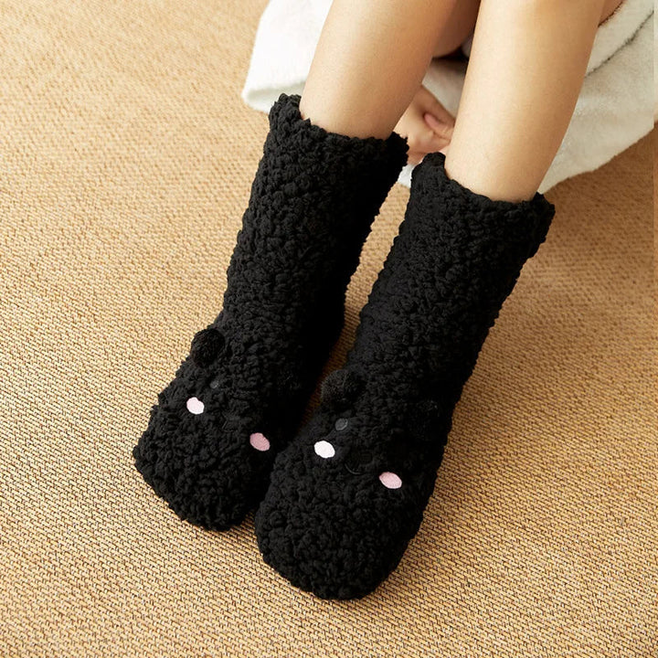 Myslunda™ Söta björnsockor i mjuk fleece med halkskydd