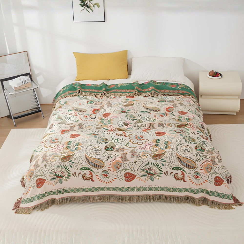 Bohemisk Vändbar Soffa och säng Pläd Livfull Höst Löv Design