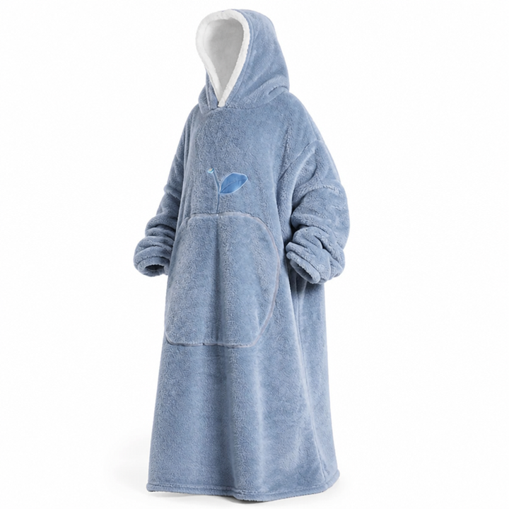 Oversize filthoodie i sherpafleece med ärmar och ficka
