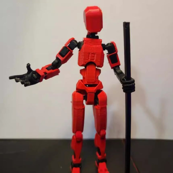 Myslunda 3D-printad robotfigur med rörliga leder