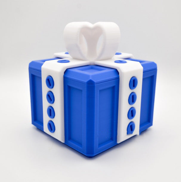 Färgglad 3D-printad presentask med skruvar