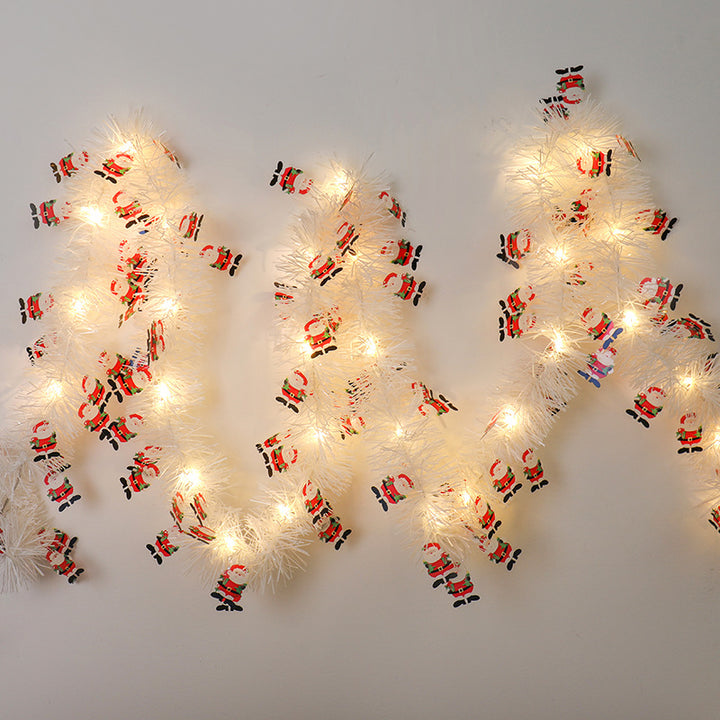 Julgirlang med LED och tomtar