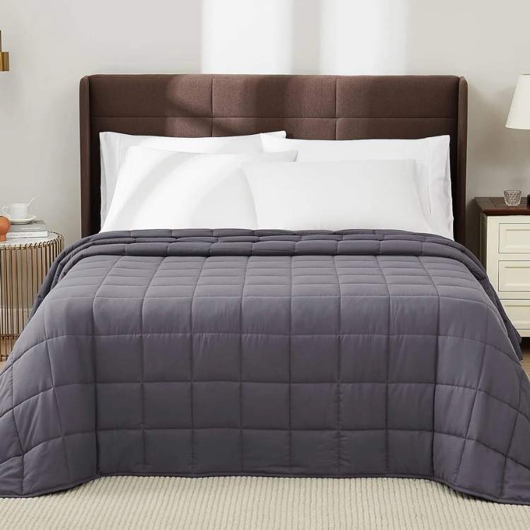 Tyngdtäcke med Sydd Fickor och Andningsbar Zippered Överdrag, Strukturerad Finish
