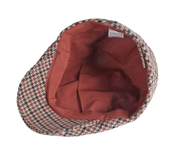 Hundtandsmönstrad sixpence i beige