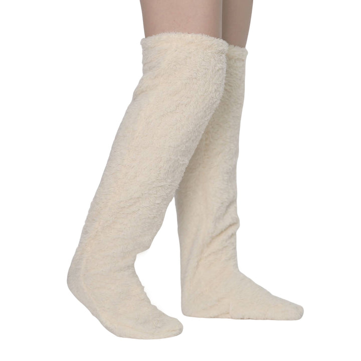 Lurviga overknee-sockor i ljuslila