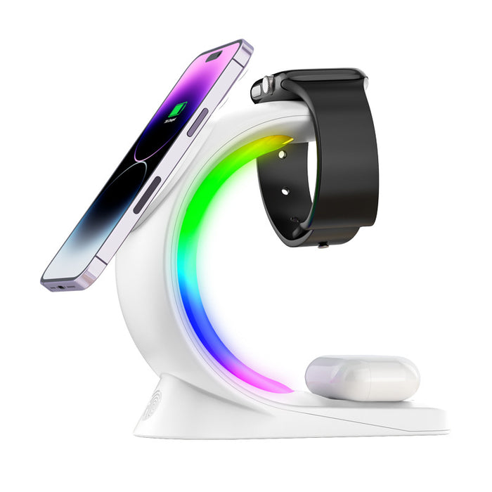 Myslunda Magnetisk laddstation 3 i 1 med RGB-ljus