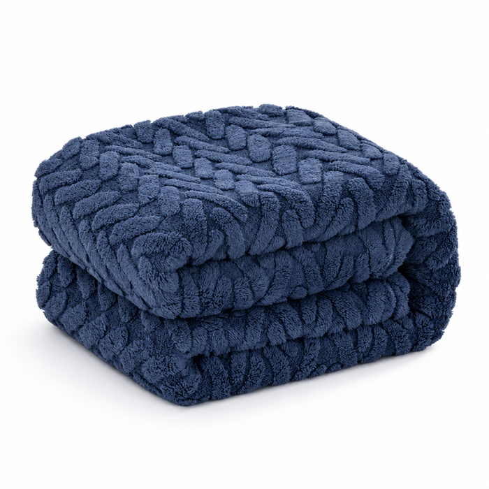 Myslunda™ Vändbar fleecefilt i jacquard – en slät och en fluffig sida