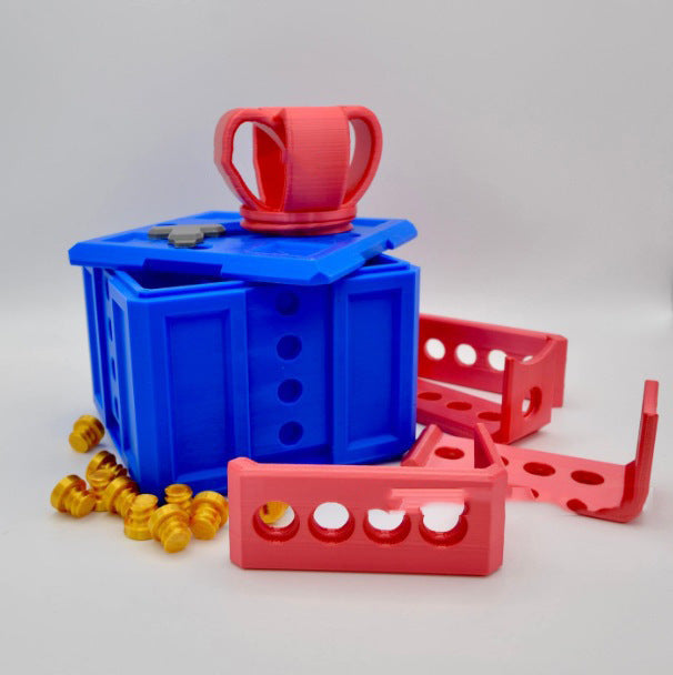 Färgglad 3D-printad presentask med skruvar