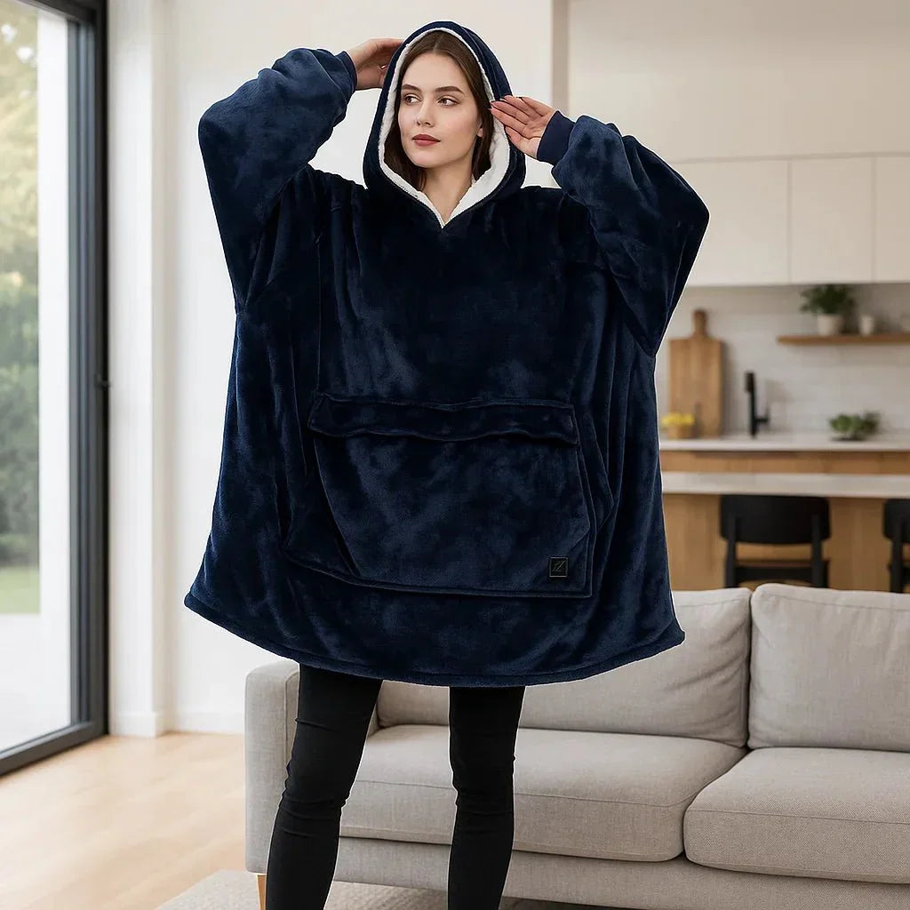USB Uppvärmd filt Hoodie – Mysig Bärbar Flanell Värme