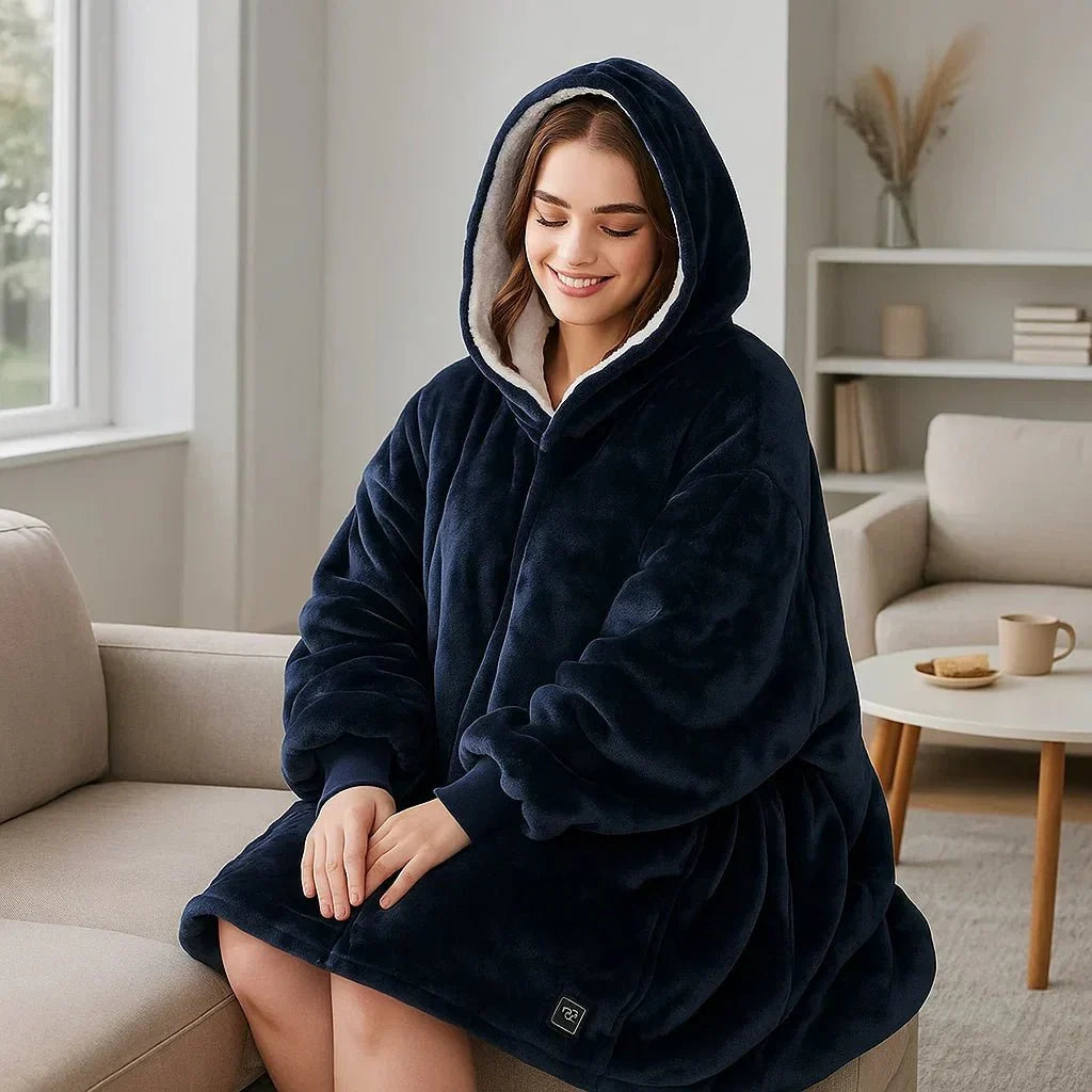 USB Uppvärmd filt Hoodie – Mysig Bärbar Flanell Värme