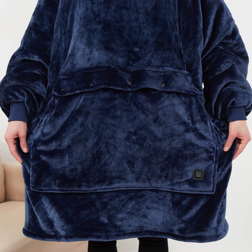 USB Uppvärmd filt Hoodie – Mysig Bärbar Flanell Värme