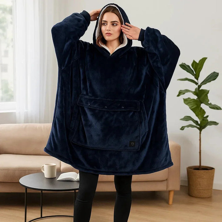 USB Uppvärmd filt Hoodie – Mysig Bärbar Flanell Värme