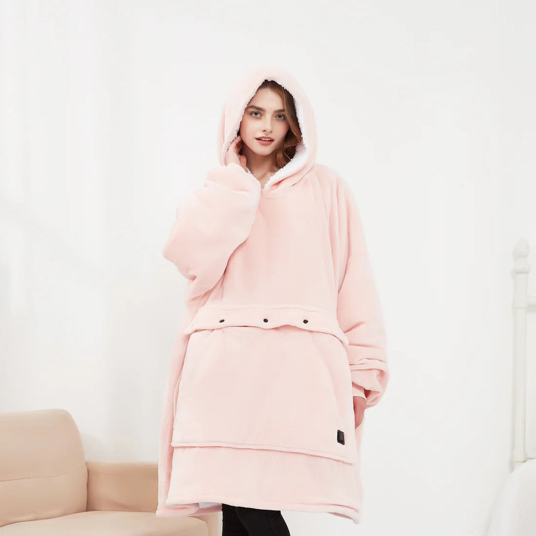 USB Uppvärmd filt Hoodie – Mysig Bärbar Flanell Värme