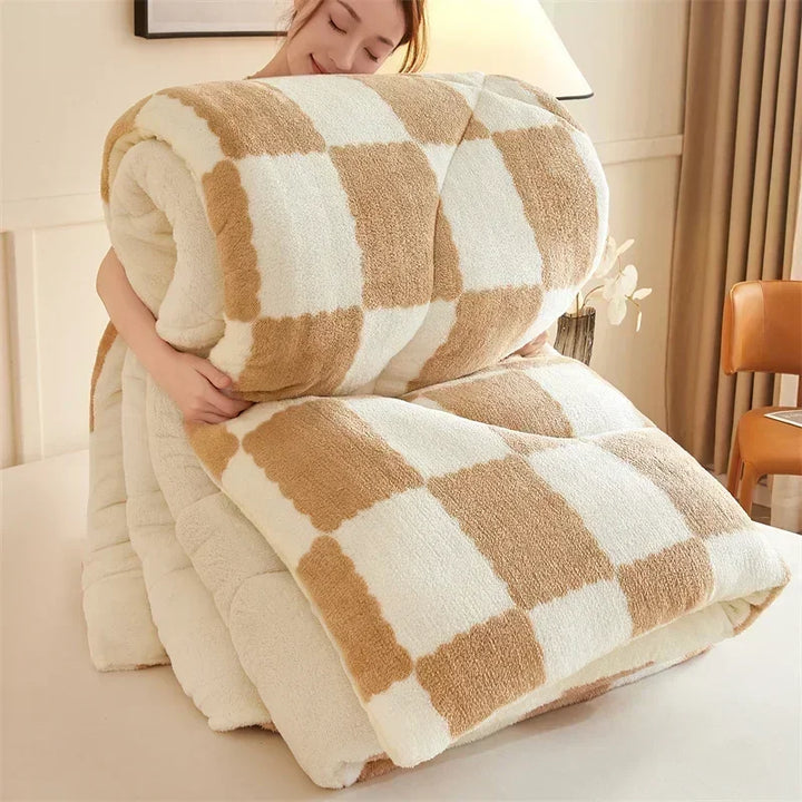 Mysig Quilts Tyngdtäcke med Rutig Design