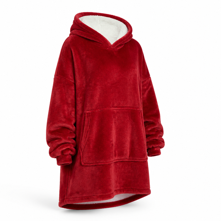 Oversize filthoodie i plyschfleece, en storlek passar alla
