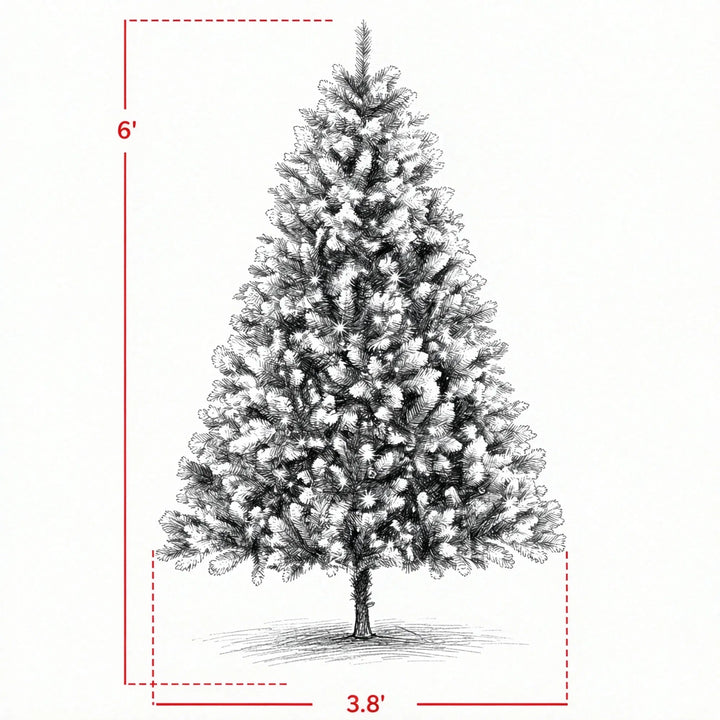 Snötoppad julgran med fjärrkontroll