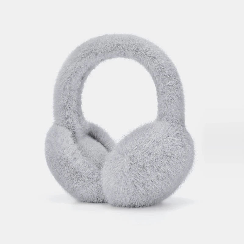 Fluffiga hopfällbara öronmuffar som sitter kvar i blåsten