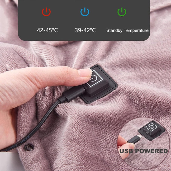 Portabel Elektriskt uppvärmd Filt med Justerbar Värme Inställningar - 39"x31"