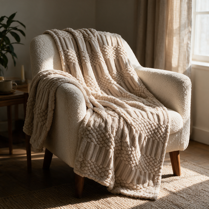 Myslunda™ Fluffig fleecefilt i plysch för soffa, fåtölj och säng