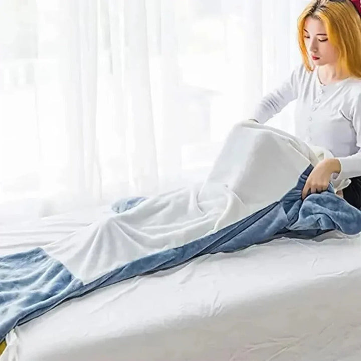 Mysig Shark Med huva Flanell Filt