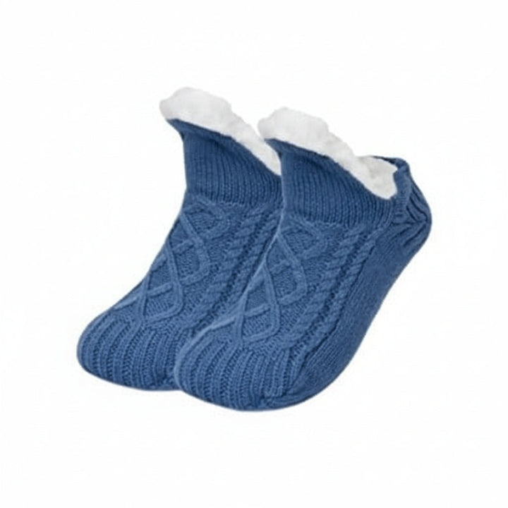 Termosockor med fleecefoder och halkskydd i silikon