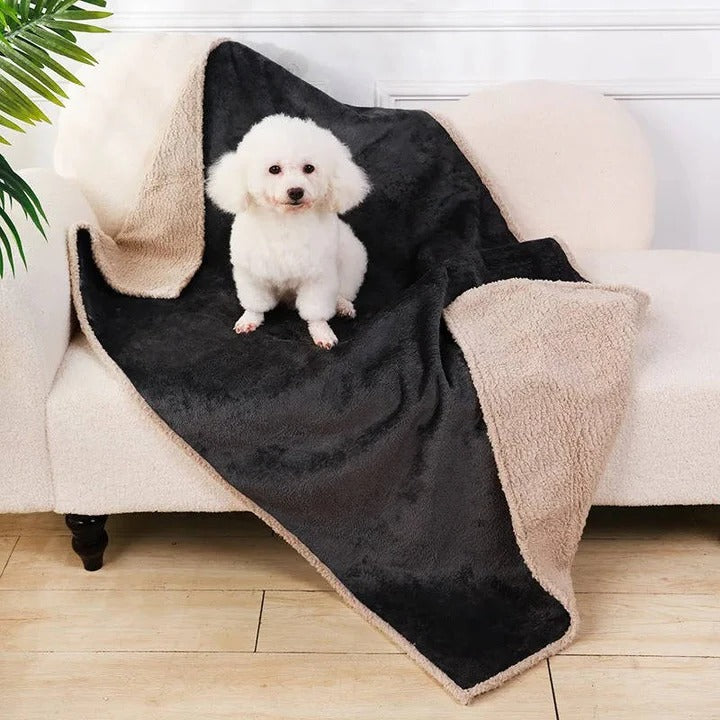 Vattentät Dog Filt, Sherpa-fleece Pläd, Vändbar Pet Matta, Möbler Skydd