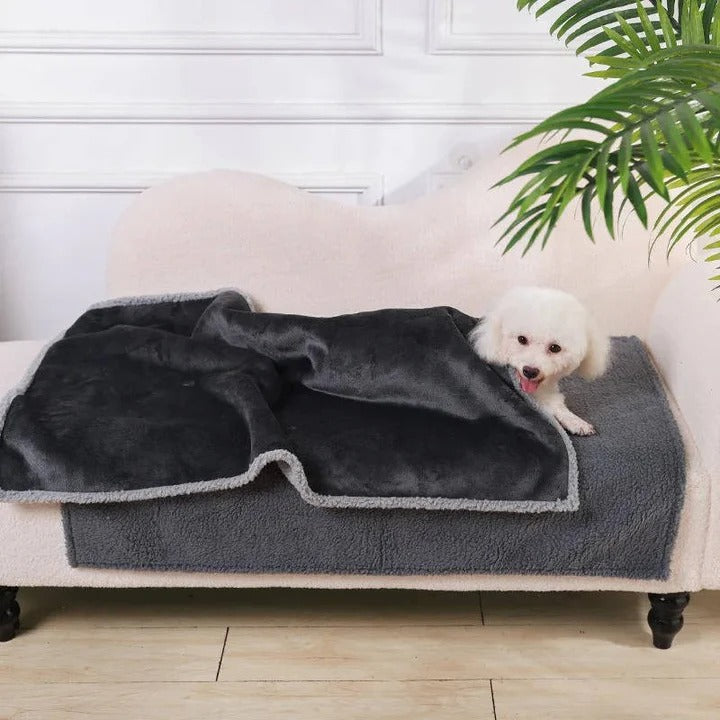Vattentät Dog Filt, Sherpa-fleece Pläd, Vändbar Pet Matta, Möbler Skydd