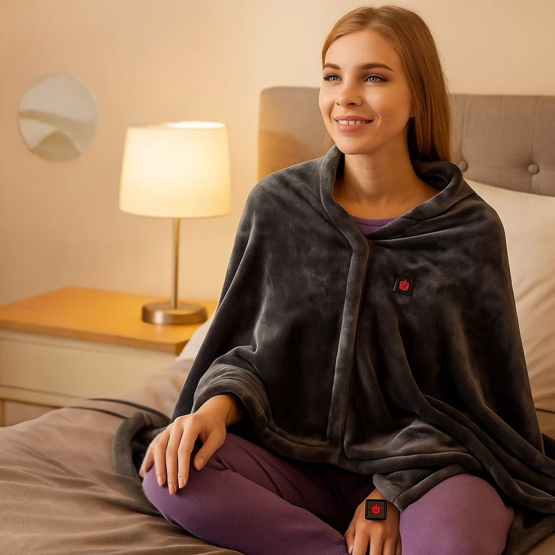 Elektrisk Filt USB Uppvärmd Fleece Axel Omslag
