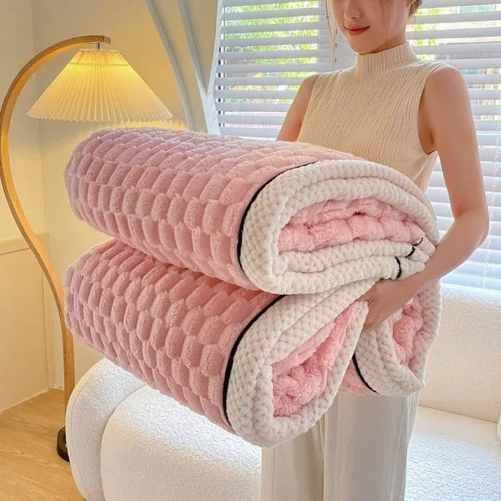 Cloud Cuddle Filt Bubble‑Strukturerad Mysig Pläd