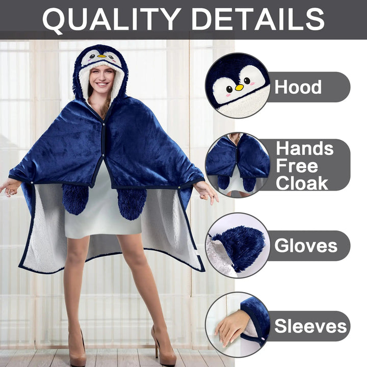 Velmesta Cozy Penguin Wearable Blanket