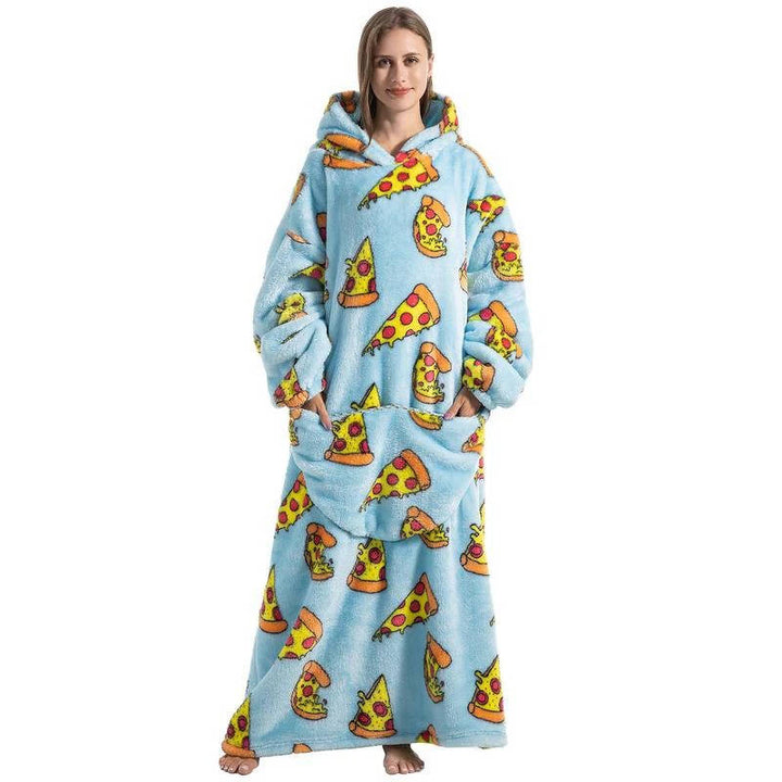 Lång Bärbar filt-hoodie