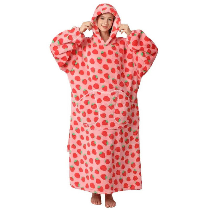 Lång Bärbar filt-hoodie