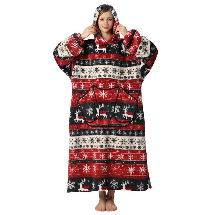 Lång Bärbar filt-hoodie