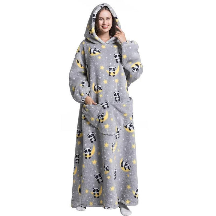Lång Bärbar filt-hoodie