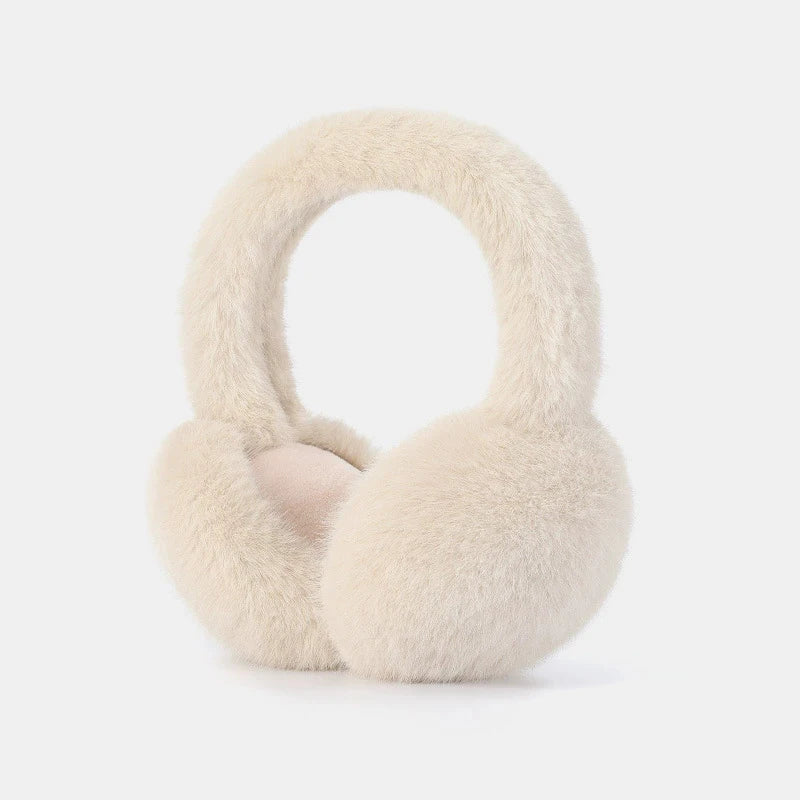 Fluffiga hopfällbara öronmuffar som sitter kvar i blåsten