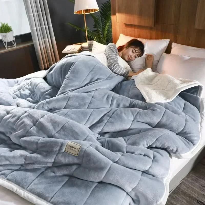 Varm Flanell Korall Fleece Filt Mjuk Mysig Pläd för Vinter