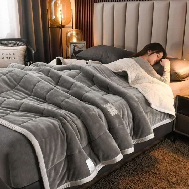 Varm Flanell Korall Fleece Filt Mjuk Mysig Pläd för Vinter